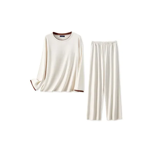 QTUR Кремово-абрикосовый Наборы одежды Женские Пижамные комплекты