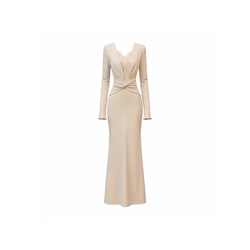 GRAYISMOON Длинное платье с длинными рукавами женское