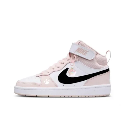 Nike Court Сладкий Розовый с Черным Узором MID Топ Детский Скейтбординг Подростки