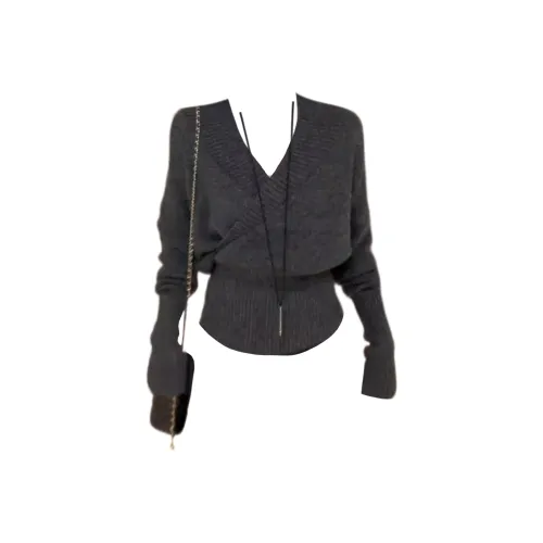 ONENINE34PM Темно-серый свитер женский трикотаж