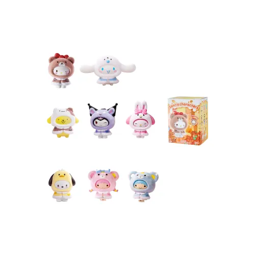 Miniso X Sanrio Little Плащ Коллекция Flock Украшение Переменное Лицо Слепая Коробка Слепые Коробки