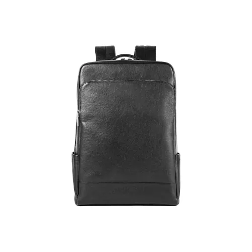 VIHUS Первый слой Растительное дубление Кожа Рюкзак Стандартный Мужской Черный