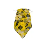 Наушные шелковые шарф с рисунком "Счастливый цветок" (желтый), маски для лица: 1 упаковка