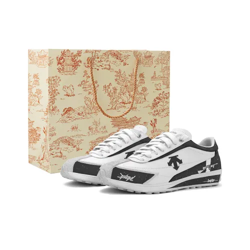 DESCENTE Cron Racer Аbrasion Resistant Низкие Кроссовки для скейтбординга Унисекс Черный Белый