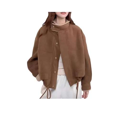 Langqing Хаки бесплатная доставка бренд наклеенный женские короткие пальто