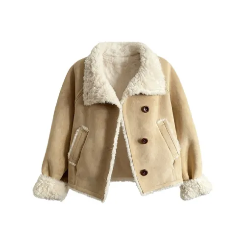 Aghr Хаки Женские Бархатные Куртки