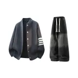 Серый + Черный Джинсы с Флисовой Подкладкой