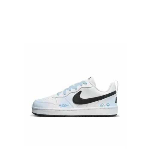 Nike Court Borough Светло-синий Молоко Кошка Низкий Топ Скейтборд Кроссовки Белый Детский