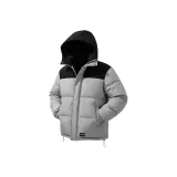 Темно-серый пуховик с флисовой подкладкой