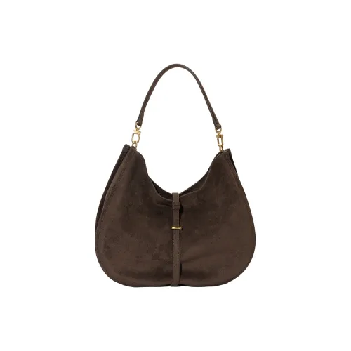 URBAN REVIVO Ткань Плечевая сумка Стандартная Женская Темно-красная Коричневая