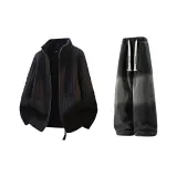 Чёрный + Чёрный Джинсы с Флисовой Подкладкой