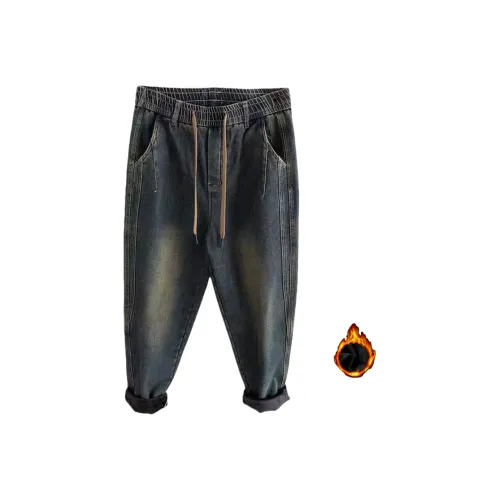 Chisportate Синий Флисовые подкладочные унисекс джинсы