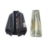 Серый + Желтый Грязь Джинсы с Флисовой Подкладкой