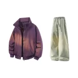 Фиолетовые + Желтые грязные джинсы с флисовой подкладкой