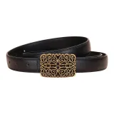 Кожа ягненка Черный + Квадратный Цветок Пуговица