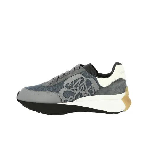Alexander McQueen Sprint Runner Low Топ Спортивная повседневная обувь Мужская Светло-серый