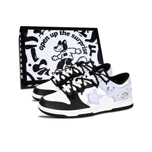 Nike Dunk Черный Белый Dreamy Пластина Устойчивая к Износу Низкий Топ Скейтборд Кроссовки Унисекс Фиолетовый