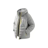 Небесный серый пуховик с флисовой подкладкой