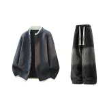 Серый + Черный Джинсы с Флисовой Подкладкой