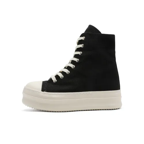 JX Однотонный Скейтборд Кроссовки Платформа Высокие Модные Повседневные Мужские Черные