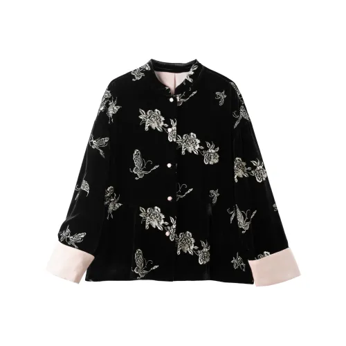 ZHEXI Черное Женское Короткое Пальто