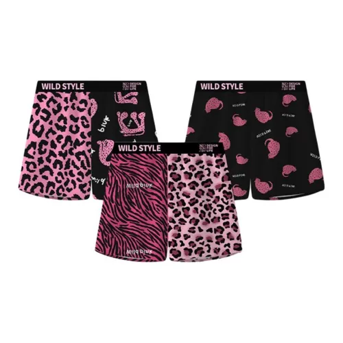 QINGYING Леопардовый принт ледяной шелк семейные трусы 3 упаковки мужские боксеры