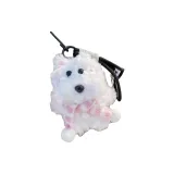 [Розовый Белый Шарф] Белый Неформальная Вест-хайленд + Черный Шнурок