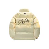 Светло-желтый, одиночный, пуховик [воротник-стойка]