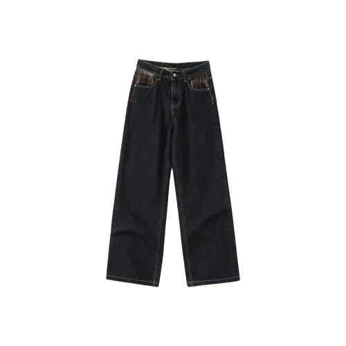 HANGYU Темно-синий Унисекс Джинсы