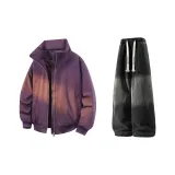 Фиолетовый + Черный Джинсы с флисовой подкладкой