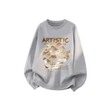 [Однополосный флис] Светло-серый (Tn Облако и Журавль окружает)