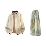 Экрю + Желтый Грязь Джинсы с Флисовой Подкладкой