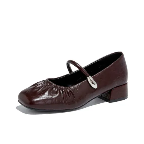 YANGQIYINGTAO Квадратный каблук Туфли Мэри Джейн Женские