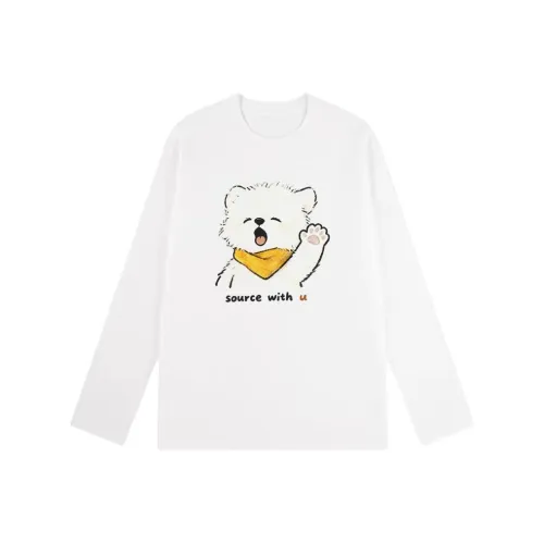SOURCE WITH U Белый Унисекс T-рубашки