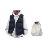 Темно-синий синий жилет + свитшот серого цвета фотиния