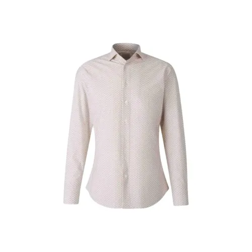 TRAIANO MILANO Светло-желтые мужские рубашки