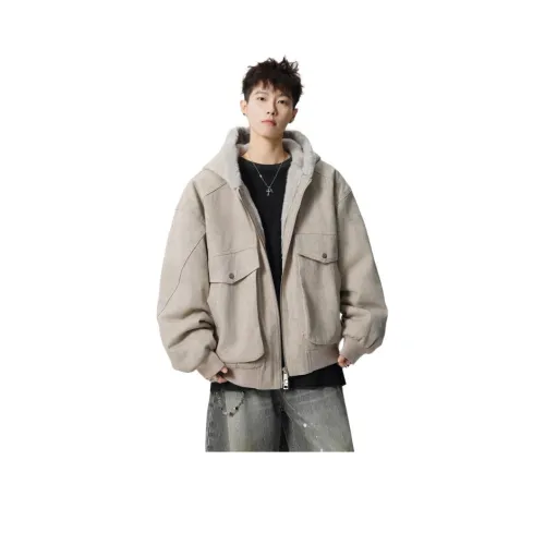 ZUOFEILI Мраморный Пшеница Серый Унисекс Пуховики