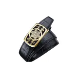 Голова крокодила, золотой, узор, ремень