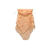 Наушные шелковые шарф для шеи, цветочный (оранжевый, розовый), маски для лица: 1 упаковка