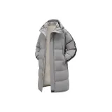 Серый пуховик с флисовой подкладкой