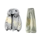 Фотиния Серый + Желтый Грязь Джинсы с Флисовой Подкладкой