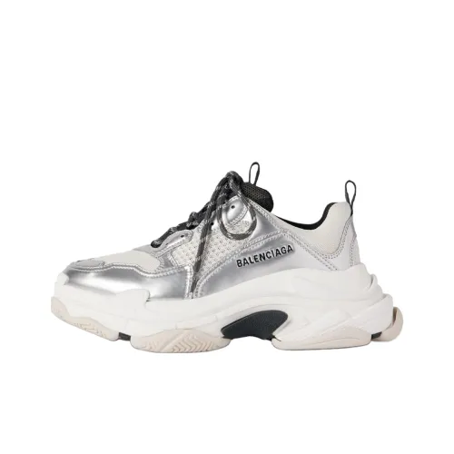 Balenciaga Triple S Low Топ Повседневная обувь Мужская Серебряная