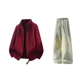 Красные + Желтые Грязные Джинсы с Флисовой Подкладкой