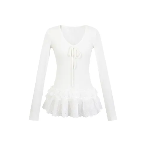 IUNOP Длинный рукав Т-рубашка Женская