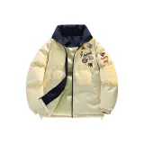 Светло-желтый, одиночный, пуховик [воротник-стойка]