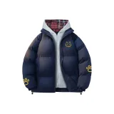 Темно-синий, синий, желтый логотип (красная в клетку шляпа)