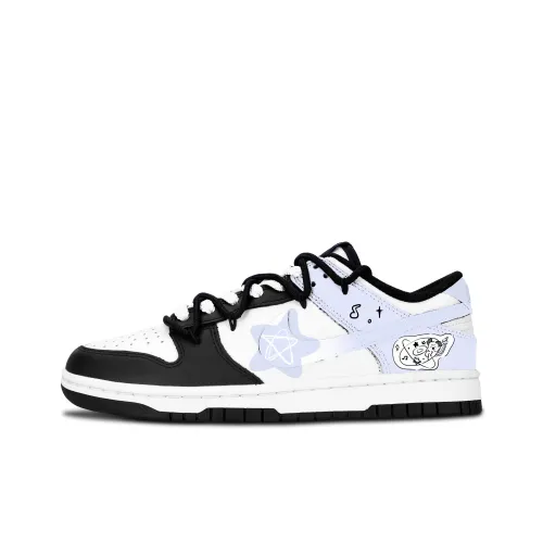 Nike Dunk Черный Белый Dreamy Пластина Устойчивая к Износу Низкий Топ Скейтборд Кроссовки Унисекс Фиолетовый