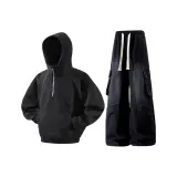 Чёрный свитшот + чёрные штаны