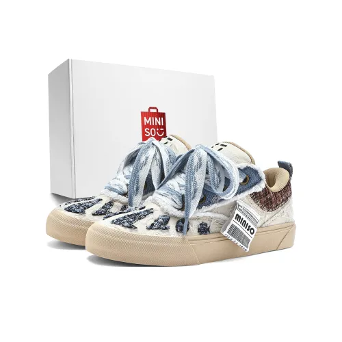 Miniso Скейтборд Кроссовки Низкие Светло-Синие Бежевые Унисекс