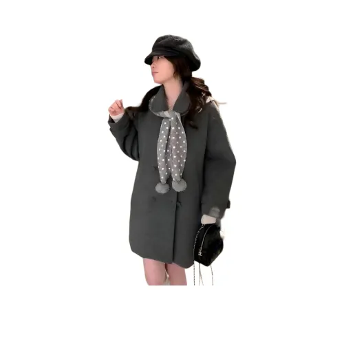 Langqing Серый Бесплатная доставка Бренд Наклеенный Женское пальто